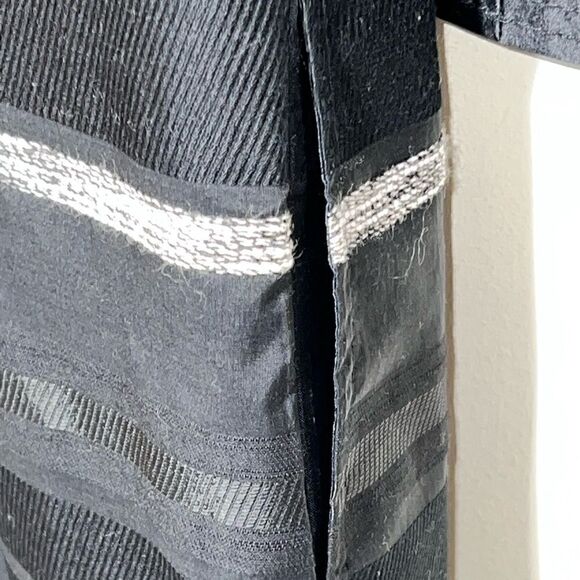 NWOT Per Se by Carlisle Black White Stripe Satin Trim Trench Coat Womens Sz 0 - Picture 4 of 11